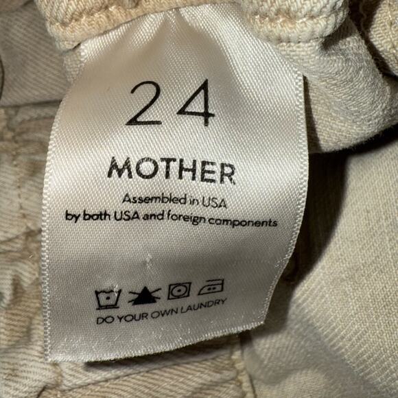 MOTHER The Springy Ankle Jeans in Sand Beige Straight Leg with Stretch Size 24 - Picture 7 of 10